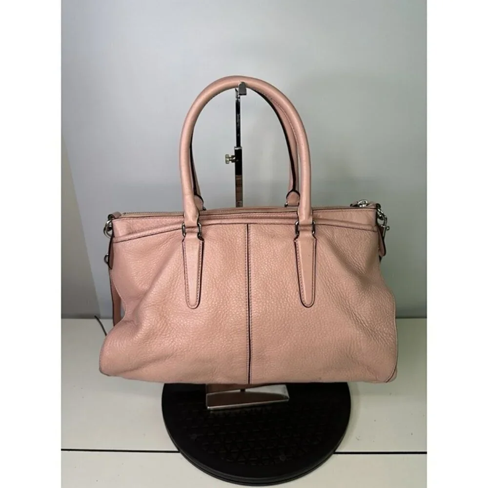 Coach Morgan Satchel Pink Pebbled Leather Shoulder Bag